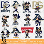 Akron Zips Disney character NCAA Bundle 12 Svg Eps Dxf Png File, Digital Download, Instant Download