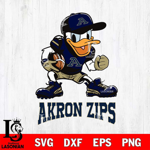 Akron Zips Donal Duck Disney, Svg Eps Dxf Png File, Digital Download