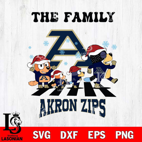 Akron Zips Family Bluey Christmas Svg Eps Dxf Png File, Digital Download