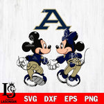 Akron Zips Fan Minnie And Mickey Love Svg Eps Dxf Png File, Digital Download, Instant Download