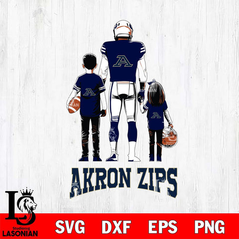 Akron Zips Father And Child Football SVG DXF EPS PNG FILE,NCAA SVG, Father day Digital Download,Instant Download, Silhouette