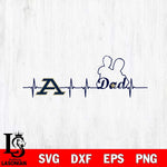 Akron Zips Father Heart Beat Svg Eps Dxf Png File, Digital Download, Instant Download