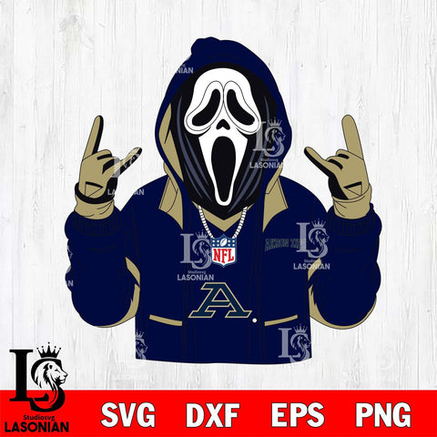 Akron Zips Ghostface Scream Football Halloween Svg Eps Dxf Png File, NCAA svg, Digital Download, Instant Download