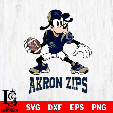 Akron Zips Goofy Disney, Svg Eps Dxf Png File, Digital Download