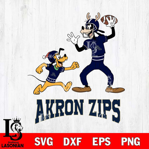 Akron Zips Goofy & Pluto Football Cricut,Christmas SVG DXF EPS PNG FILE, NCAA Digital Download,Instant Download, Silhouette