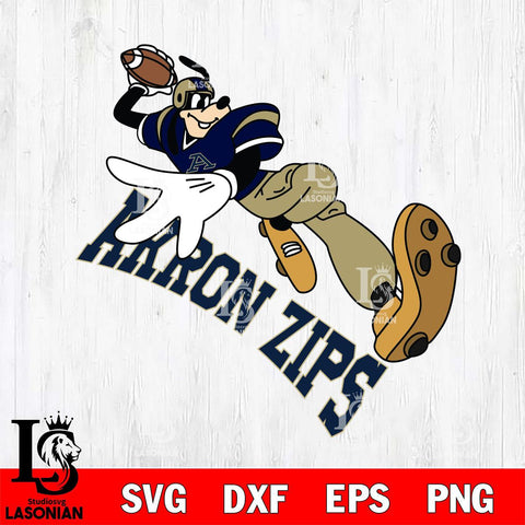 Akron Zips Goofy rugby player SVG DXF EPS PNG FILE,NCAA svg ,Football Digital Download,Instant Download, Silhouette