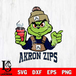 Akron Zips Grinch with coffee Svg Eps Dxf Png File, Digital Download, Instant Download