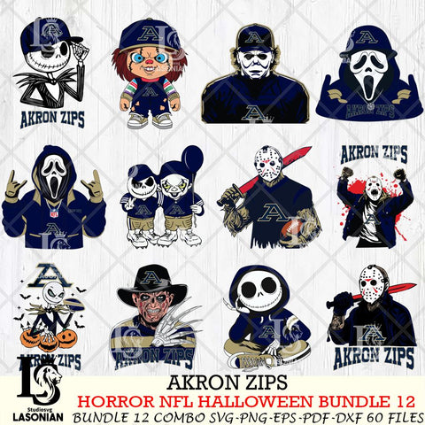 Akron Zips Halloween Bundle 12 SVG Svg Eps Dxf Png File, NCAA bundle svg, Digital Download, Instant Download