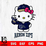 Akron Zips Hello Kitty Best Fan Svg Eps Dxf Png File, Digital Download, Instant Download