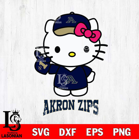 Akron Zips Hello Kitty Best Fan Svg Eps Dxf Png File, Digital Download, Instant Download