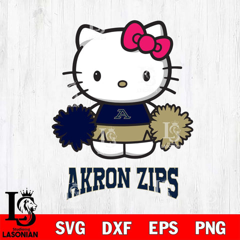 Akron Zips Hello Kitty Cheerleader 2 Svg Eps Dxf Png File, Digital Download, Instant Download