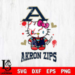 Akron Zips Hello Kitty Horror 2 Svg Eps Dxf Png File, Digital Download