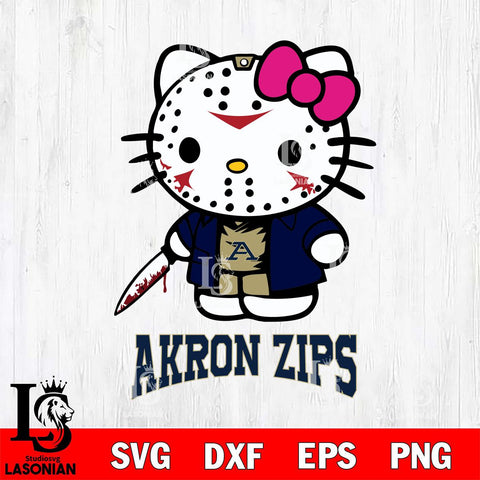 Akron Zips Hello Kitty Horror 3 Svg Eps Dxf Png File, Digital Download