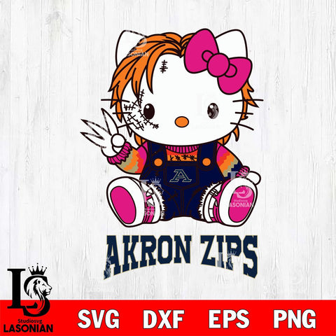 Akron Zips Hello Kitty Horror Svg Eps Dxf Png File, Digital Download