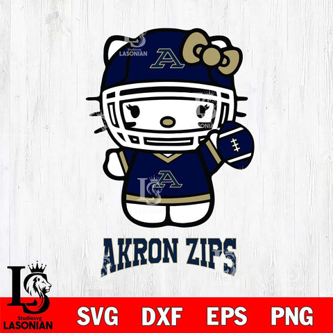 Akron Zips Hello Kitty NCAA 1 Svg Eps Dxf Png File, Digital Download, Instant Download