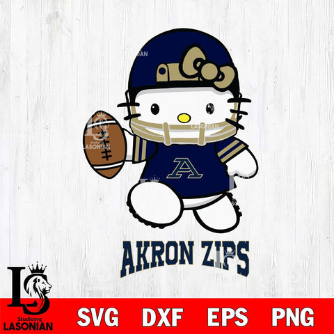 Akron Zips Hello Kitty NCAA 4 Svg Eps Dxf Png File, Digital Download, Instant Download