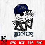 Akron Zips Jack Skellington 3 Halloween Svg Eps Dxf Png File, NCAA svg, Digital Download, Instant Download