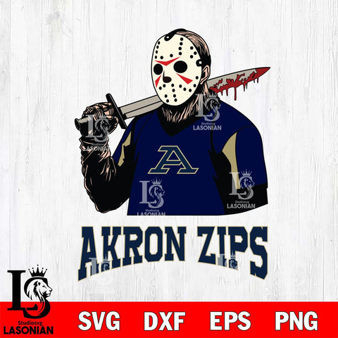 Akron Zips Jason Voorhees 11 Svg Eps Dxf Png File, Digital Download