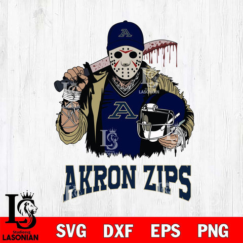 Akron Zips Jason Voorhees 2 Svg Eps Dxf Png File, Digital Download