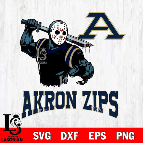 Akron Zips Jason Voorhees 5 Svg Eps Dxf Png File, Digital Download