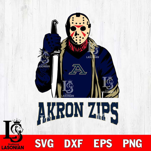 Akron Zips Jason Voorhees 6 Svg Eps Dxf Png File, Digital Download