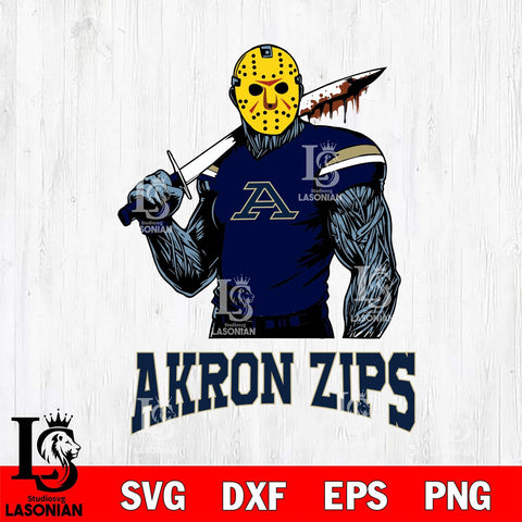 Akron Zips Jason Voorhees 7 Svg Eps Dxf Png File, Digital Download