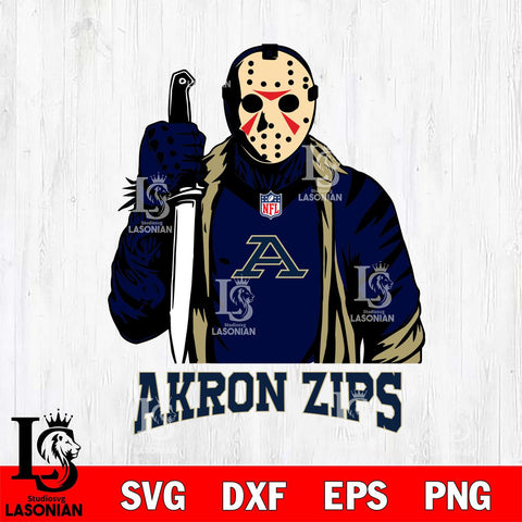 Akron Zips Jason Voorhees Horror 3 Svg Eps Dxf Png File, NCAA svg, Digital Download, Instant Download