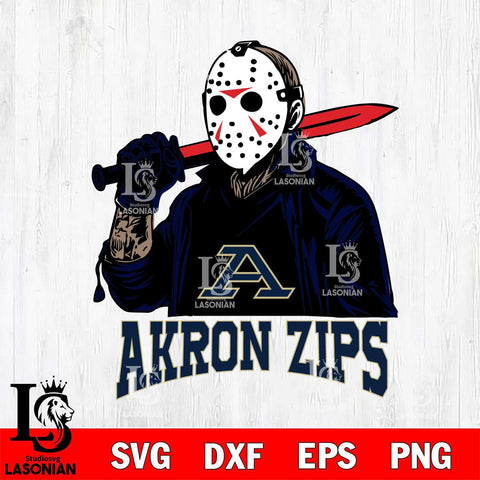 Akron Zips Jason Voorhees Horror Halloween Svg Eps Dxf Png File, NCAA svg, Digital Download, Instant Download