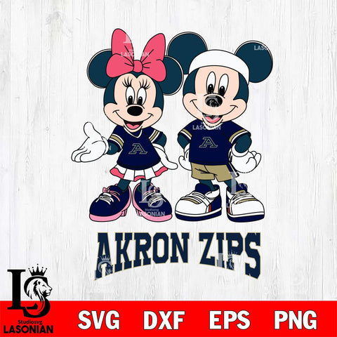 Akron Zips Mickey And Minnie Football Svg Eps Dxf Png File, NCAA svg , Digital Download , Instant Download, Cricut File