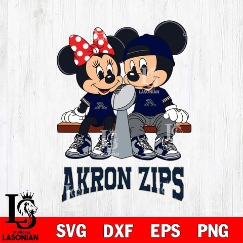Akron Zips Mickey And Minnie Football Champions Svg Eps Dxf Png File, NCAA svg , Digital Download , Instant Download, Cricut File