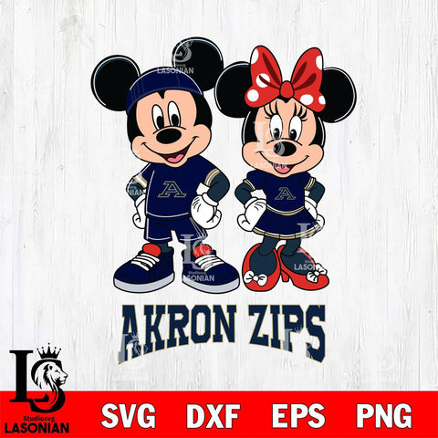 Akron Zips Mickey And Minnie Rugby Svg Eps Dxf Png File, NCAA svg , Digital Download , Instant Download, Cricut File