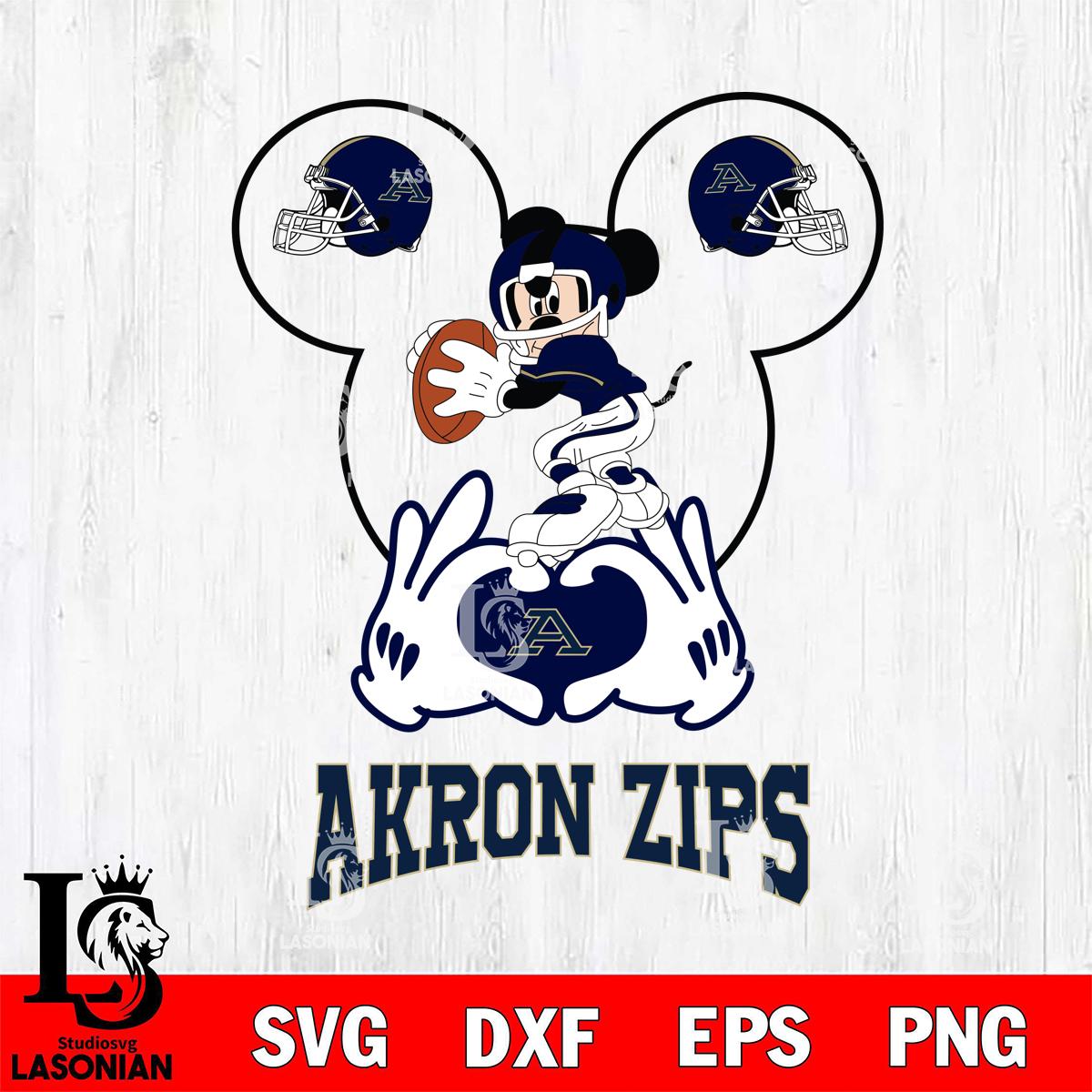 Akron Zips Mickey Heart Rugby – lasoniansvg