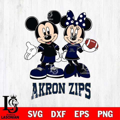 Akron Zips Mickey Minnie Football Svg Eps Dxf Png File, NCAA svg , Digital Download , Instant Download, Cricut File