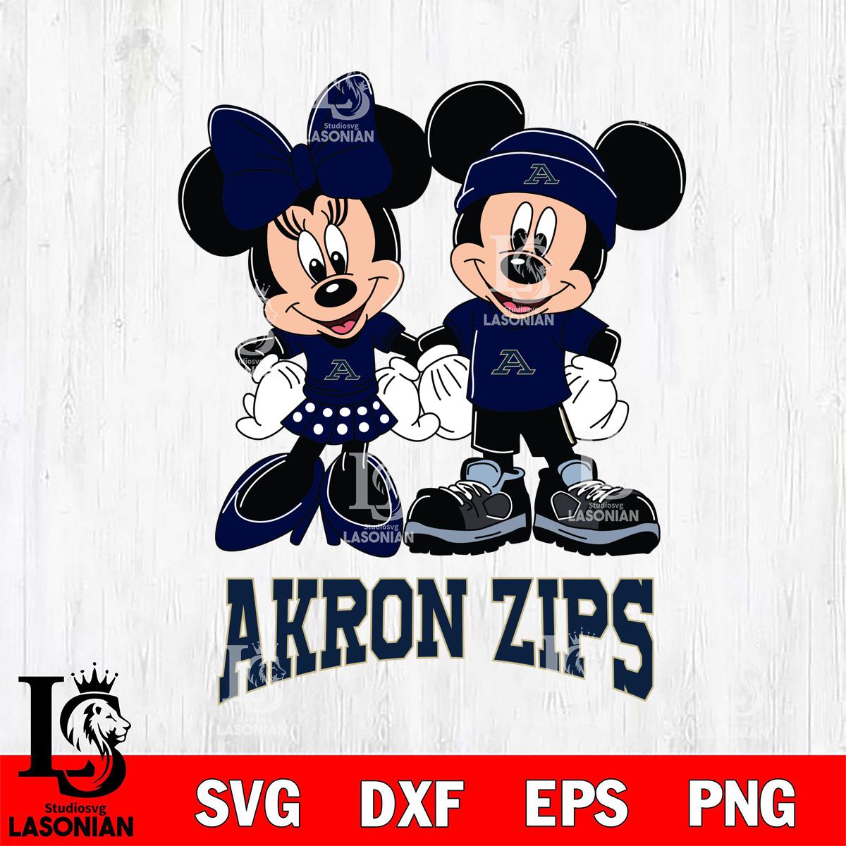 Akron Zips Mickey Minnie Rugby ball – lasoniansvg