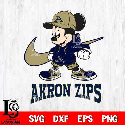 Akron Zips Mickey Mouse NIKE, Svg Eps Dxf Png File, Digital Download