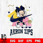 Akron Zips Minnie Mouse Dancing SVG DXF EPS PNG FILE, NCAA File Cut,Digital Download,Instant Download