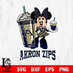 Akron Zips Minnie Mouse Fan And Coffee Svg Eps Dxf Png File, Digital Download, Instant Download