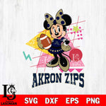 Akron Zips Minnie Mouse Sport SVG DXF EPS PNG FILE, NCAA File Cut,Digital Download,Instant Download