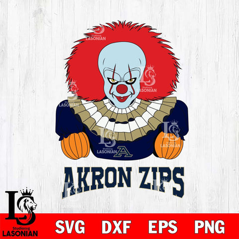 Akron Zips Pennywise Horror Sport 3 Svg Eps Dxf Png File, Digital Download