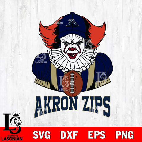 Akron Zips Pennywise Horror Sport 9 Svg Eps Dxf Png File, Digital Download