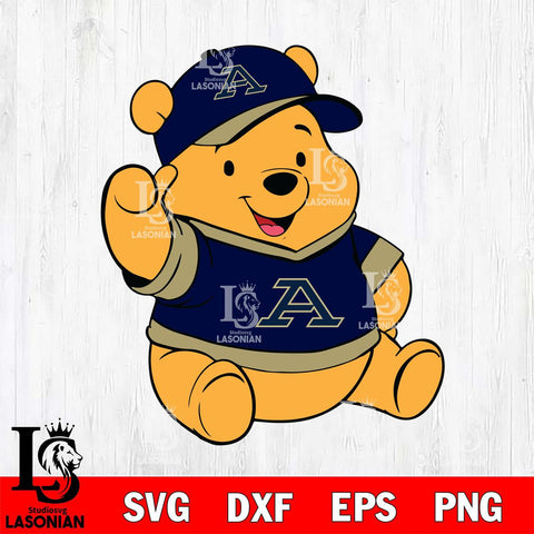 Akron Zips Pooh Bear Svg Eps Dxf Png File, NCAA svg, Digital Download, Instant Download