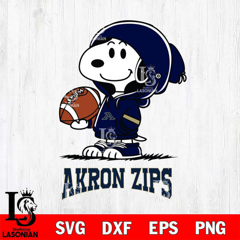 Akron Zips Snoopy Football Svg Eps Dxf Png File, NCAA svg , Digital Download , Instant Download, Cricut File