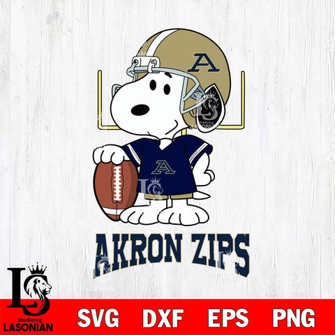 Akron Zips Snoopy Player Football SVG DXF EPS PNG FILE,Snoopy File Cut, NCAA Digital Download,Instant Download,Christmas Silhouette