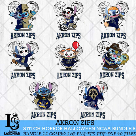 Akron Zips Stitch Horror Halloween Bundle NCAA Svg Eps Dxf Png File, Digital Download, Instant Download