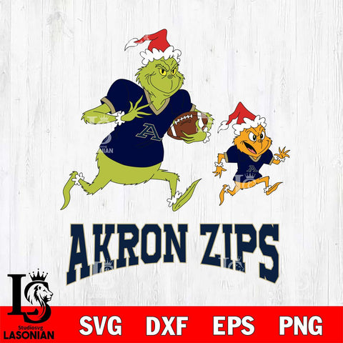 Akron Zips The Grinch & Max Football Cricut,Christmas SVG DXF EPS PNG FILE, NCAA Digital Download,Instant Download, Silhouette