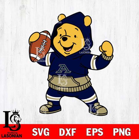 Akron Zips Winnie The Pooh Disney Football Christmas File Cut, NCAA SVG DXF EPS PNG FILE, Digital Download , Criucut , Silhouette