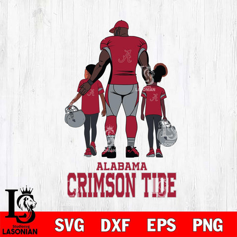 Alabama Crimson Tide 3 Father and son Rugby SVG DXF EPS PNG FILE,NCAA SVG, Father day Digital Download,Instant Download, Silhouette