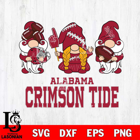 Alabama Crimson Tide 3 Gnomes Football Svg Eps Dxf Png File, Digital Download, Instant Download