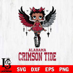 Alabama Crimson Tide Anglel Black Fan Girl Betty Boop, Svg Eps Dxf Png File, Digital Download