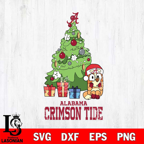 Alabama Crimson Tide Bluey Chilli Christmas Tree Svg Eps Dxf Png File, Digital Download